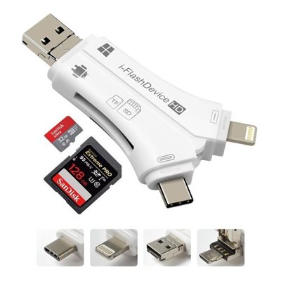 Lecteur de carte SD / MICRO-SD I-PHONE / MICRO USB / USB-C Lecteur de carte SD / MICRO-SD I-PHONE / MICRO USB / USB-C